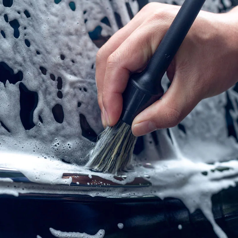 Zestaw 3 pędzli z włosia dzika do detailingu auta