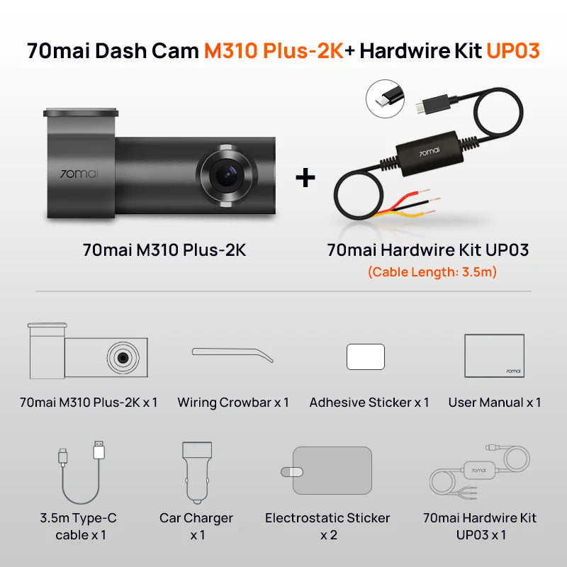 Wideorejestrator 70mai M310 Plus 2K