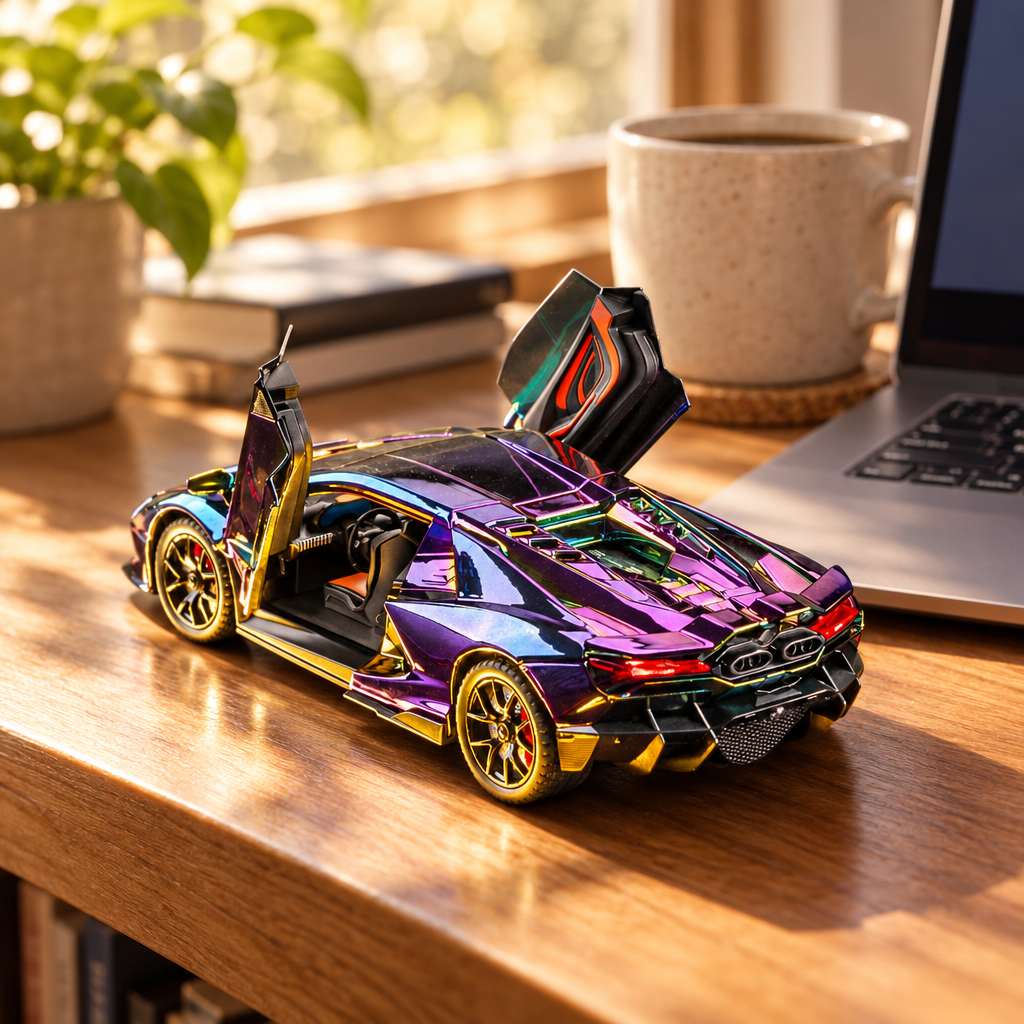 Model samochodu 1:24 na biurku